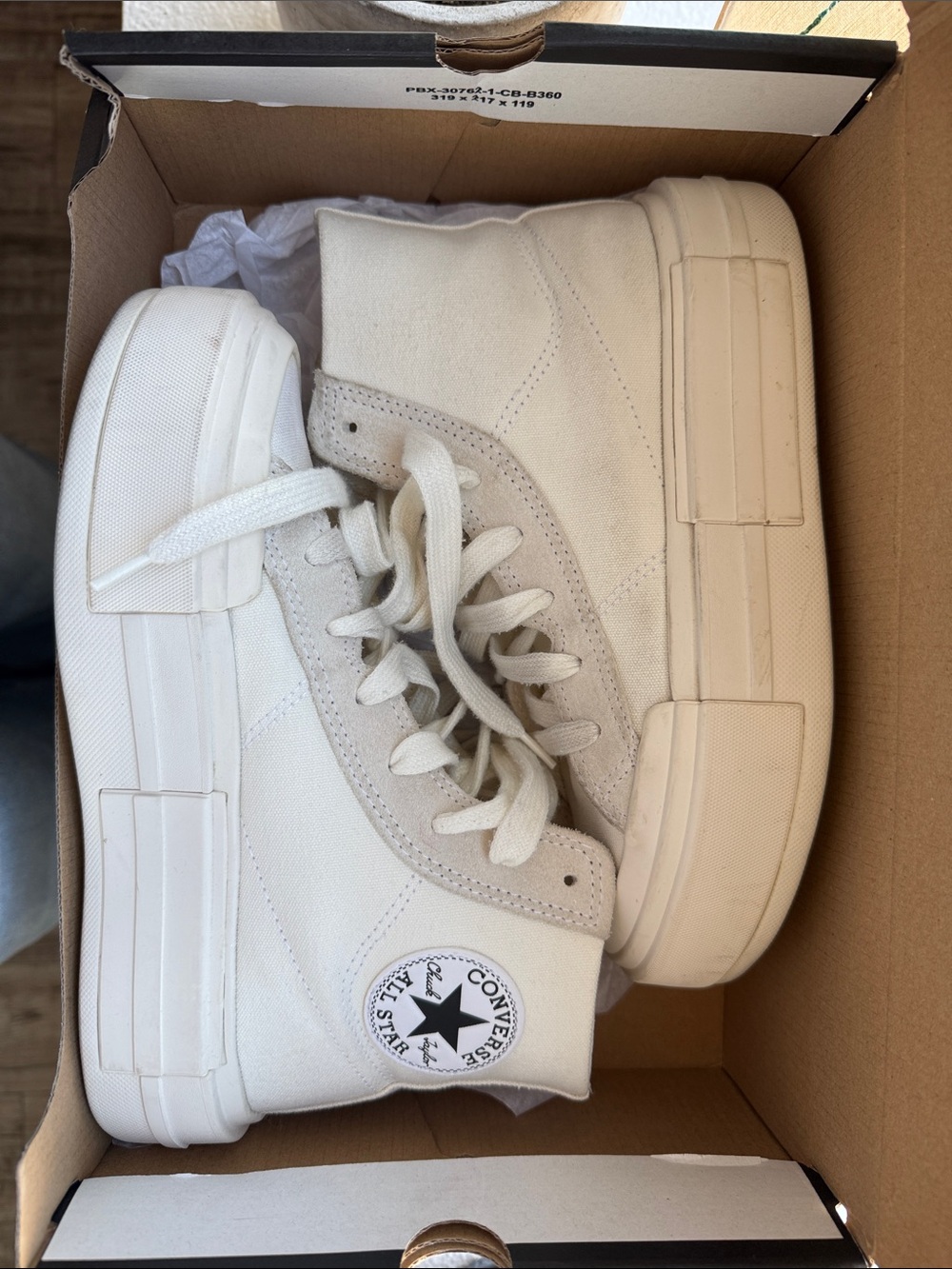 Converse CTAS CRUISE HI High Top Platform Sneakers in Cream/White